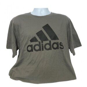 Mens Adidas t-shirt three stripe big logo Tee Tshirt NWT Black/ gray size XLarge